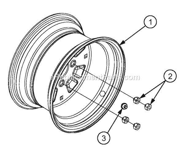 Rear Wheel Diagram and Parts List for GT2523-54 13A-2A8K710 Cub Cadet Lawn Tractor